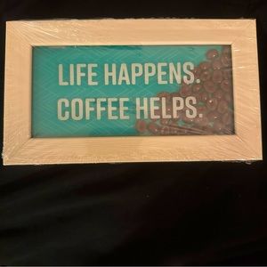 NWT Life Happens. Coffee Helps. Hanging Sign Wall Decore Home Decore